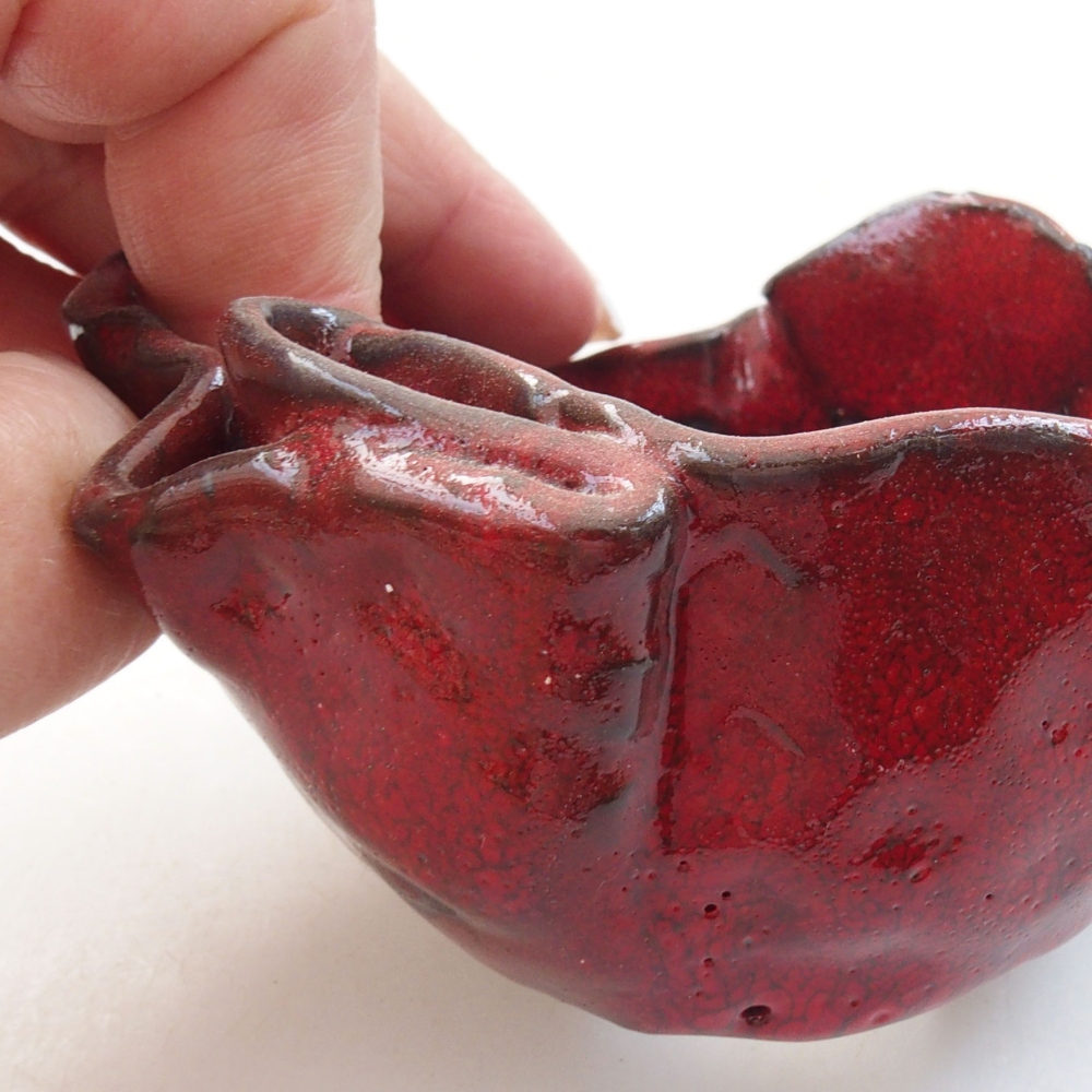 Keramická Skořápka  8,5 x 7 x 5 cm , barva červená