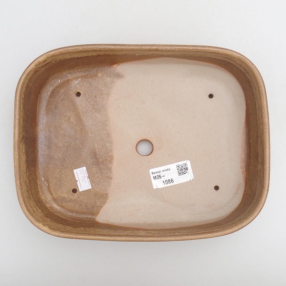 Keramická bonsai miska 23 x 18,5 x 5,5 cm, barva hnědá