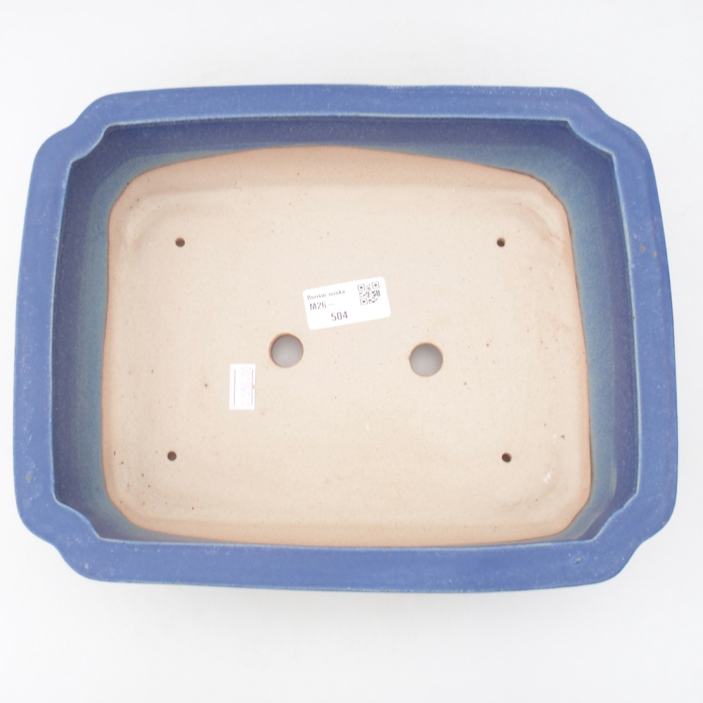 Keramická bonsai miska 28 x 22 x 7 cm, barva modrá