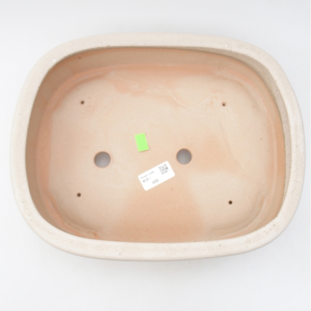 Keramická bonsai miska 32 x 25 x 7,5 cm, barva béžová