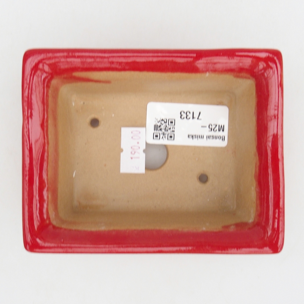 Keramická bonsai miska 11 x 8,5 x 4 cm, barva červená