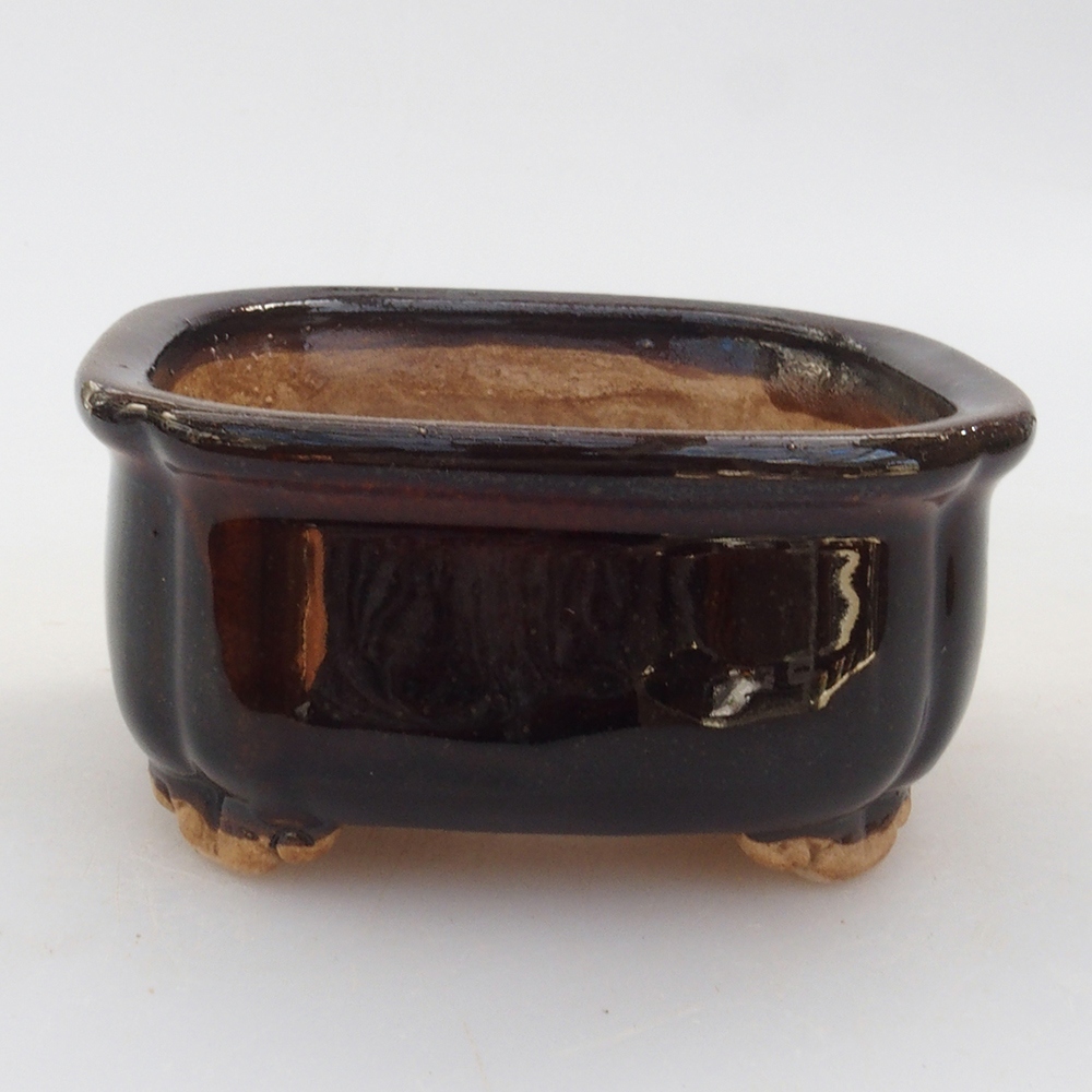 Keramická bonsai miska 7,5 x 7,5 x 3,5 cm, barva černá