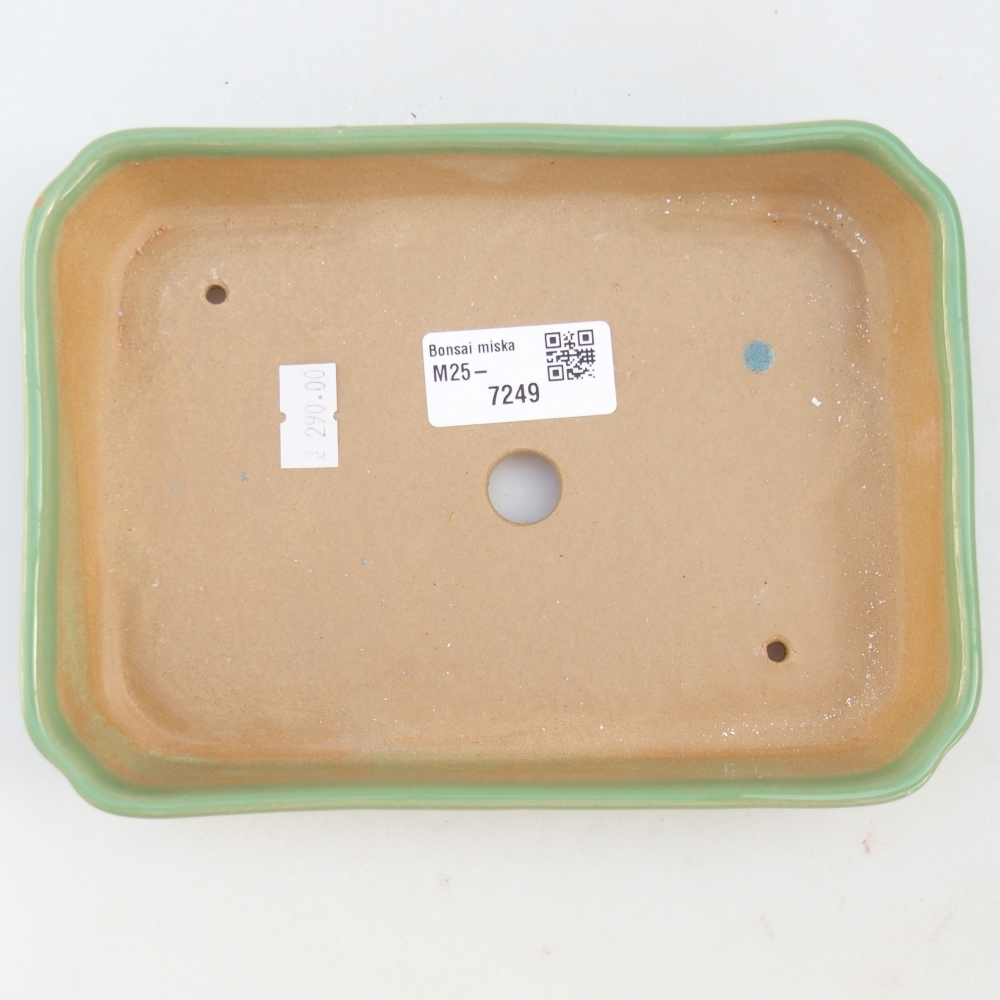 Keramická bonsai miska 18,5 x 13,5 x 3,5 cm, barva zelená