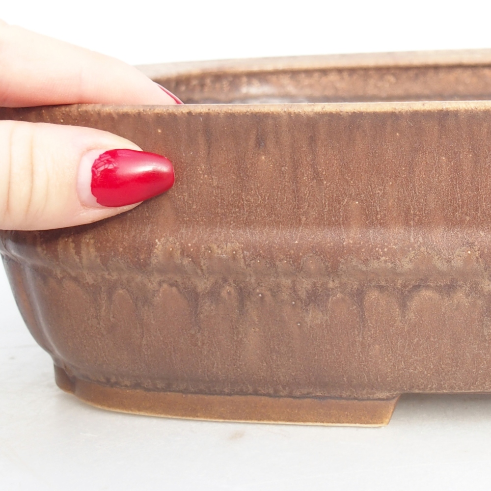 Keramická bonsai miska 29,5 x 24 x 7 cm, barva růžová