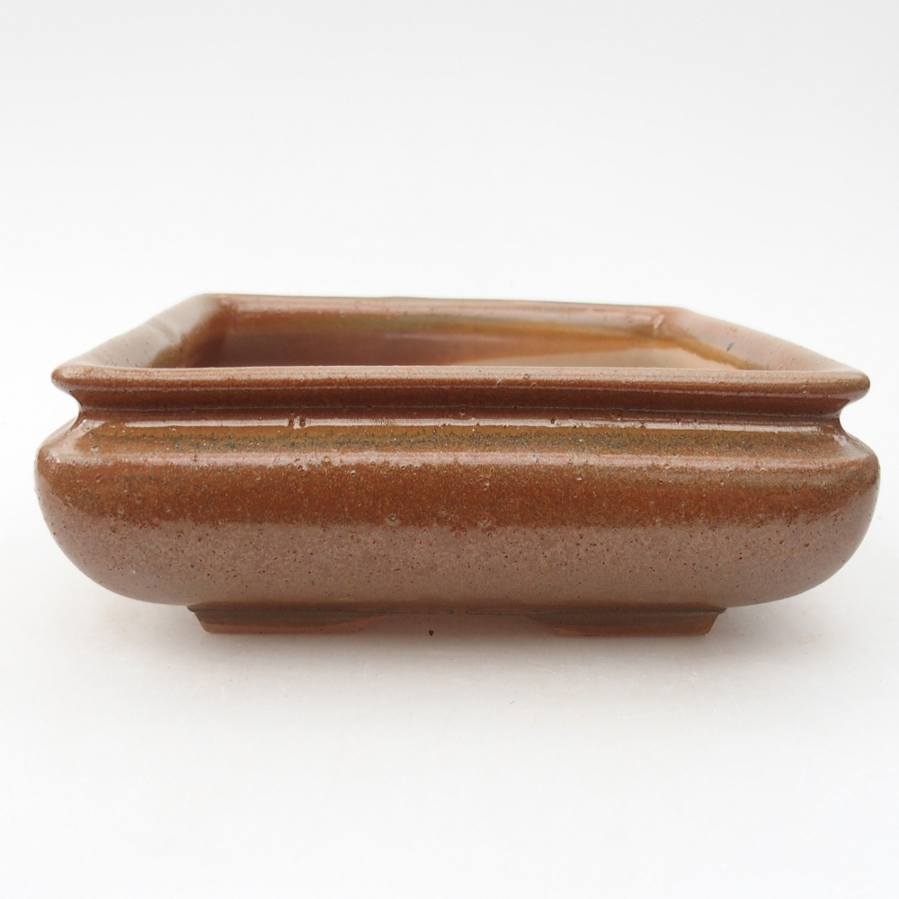 Keramická bonsai miska 15,5 x 15,5 x 6 cm, barva hnědá