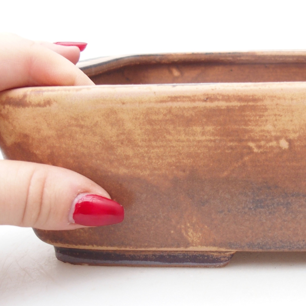 Keramická bonsai miska 26,5 x 20 x 6,5 cm, barva růžová