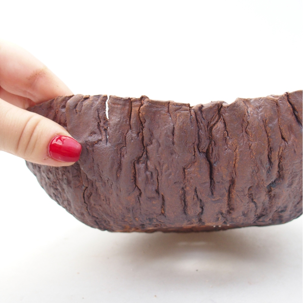 Keramická Skořápka  20 x 19 x 6,5 cm , barva hnědá