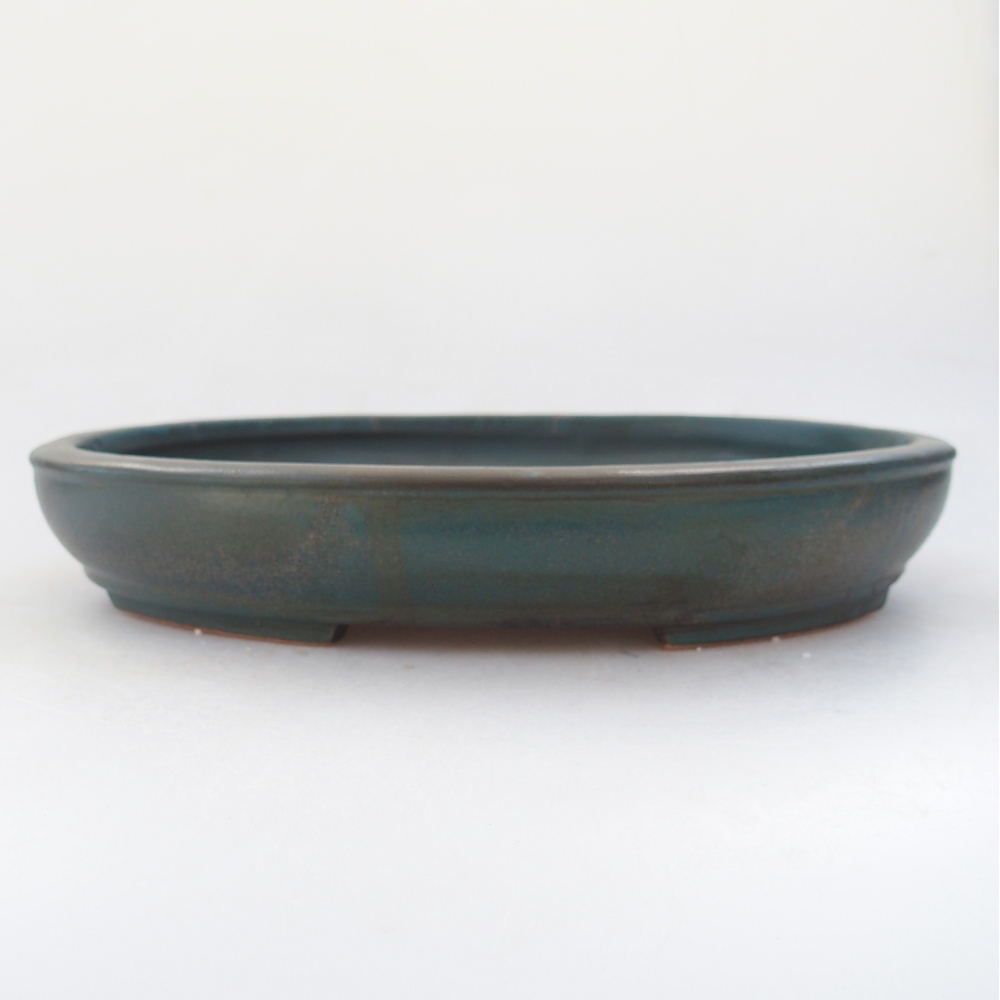 Keramická bonsai miska 24 x 19,5 x 4 cm, barva modrá