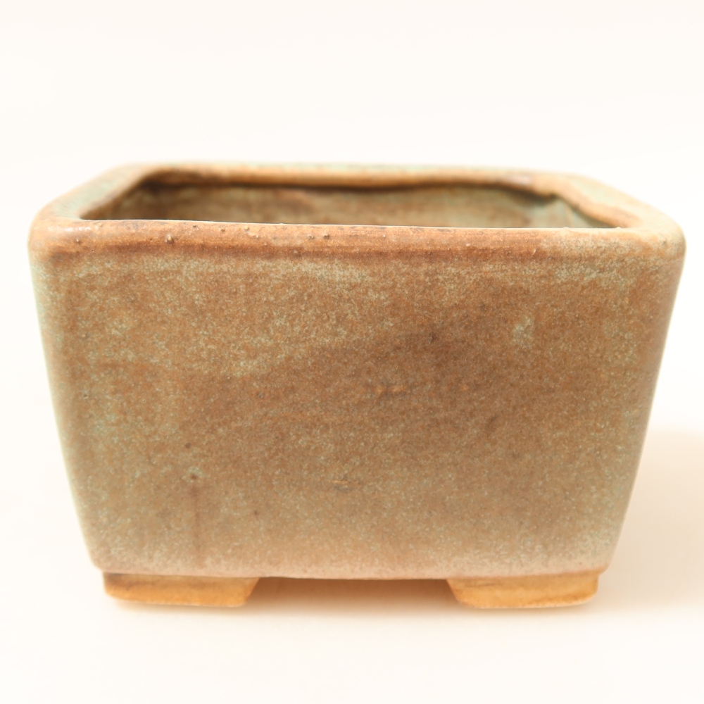 Keramická bonsai miska 8,5 x 8,5 x 5,5 cm, barva zelená