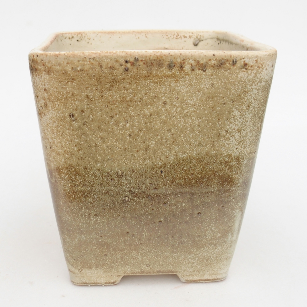 Keramická bonsai miska 13,5 x 13,5 x 15 cm, barva zelená