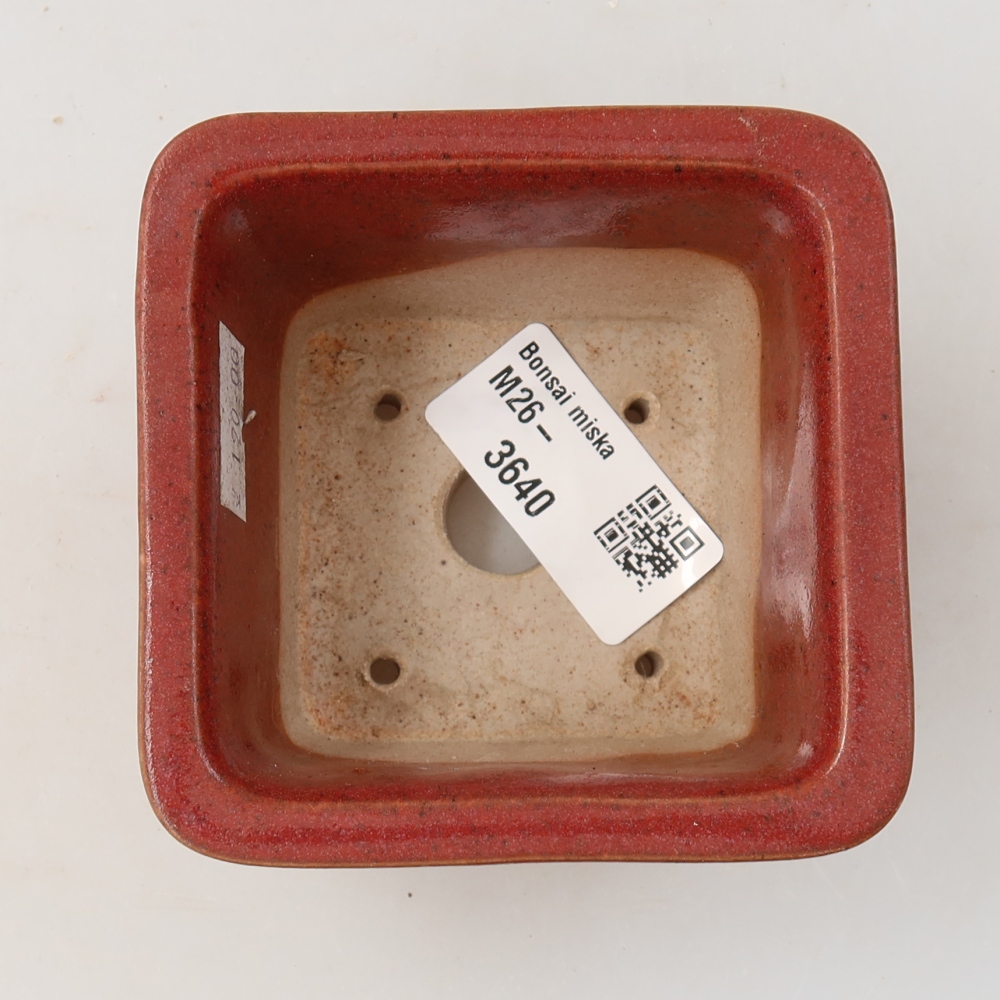 Keramická bonsai miska 8,5 x 8,5 x 5,5 cm, barva růžová