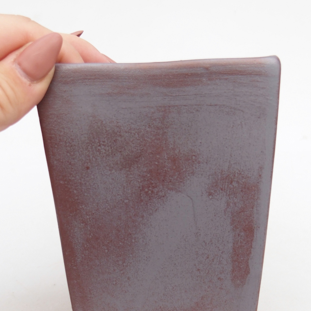 Keramická bonsai miska 9 x 9 x 12,5 cm, barva kovová