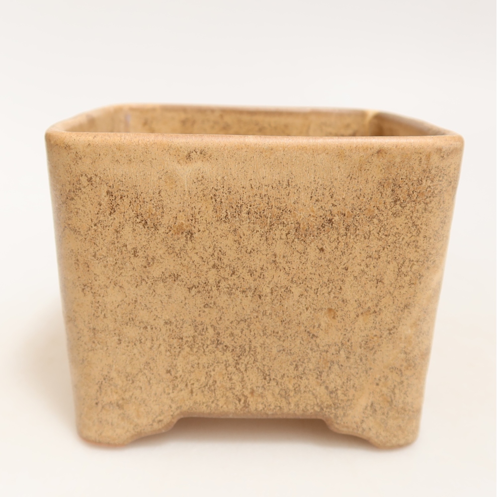 Keramická bonsai miska 10 x 10 x 8,5 cm, barva béžová