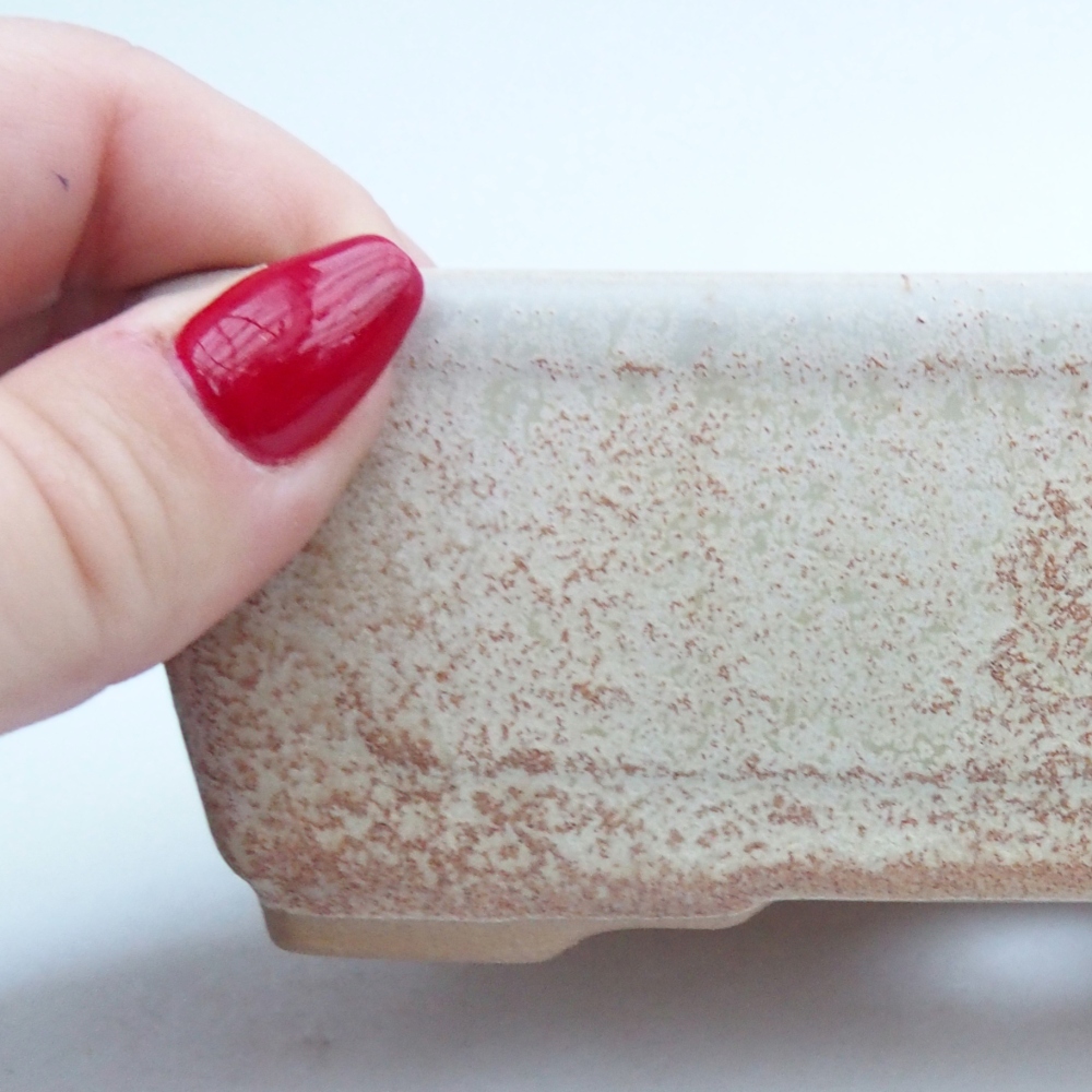 Keramická bonsai miska 13 x 10 x 5 cm, barva béžová