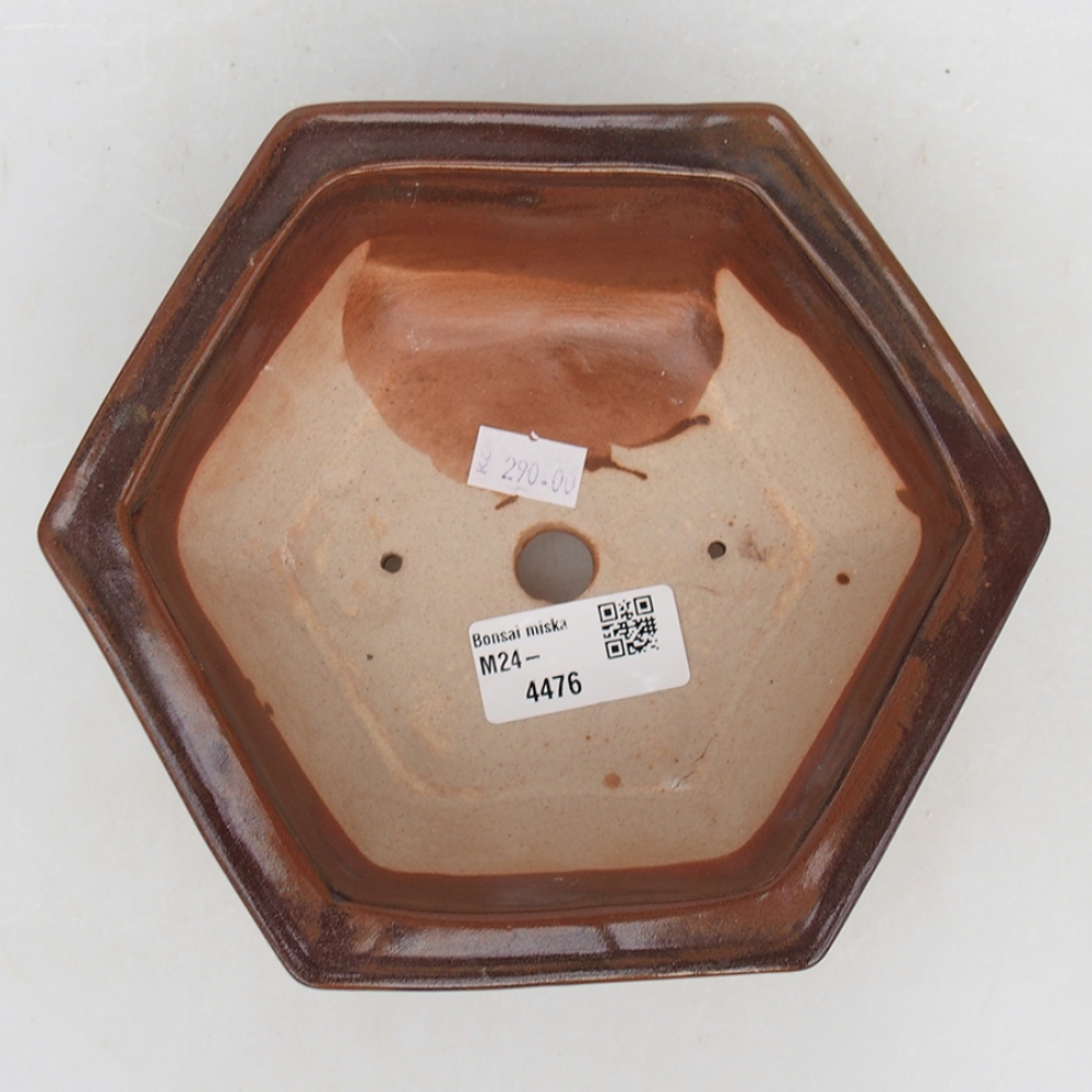 Keramická bonsai miska 17 x 15 x 6 cm, barva hnědá