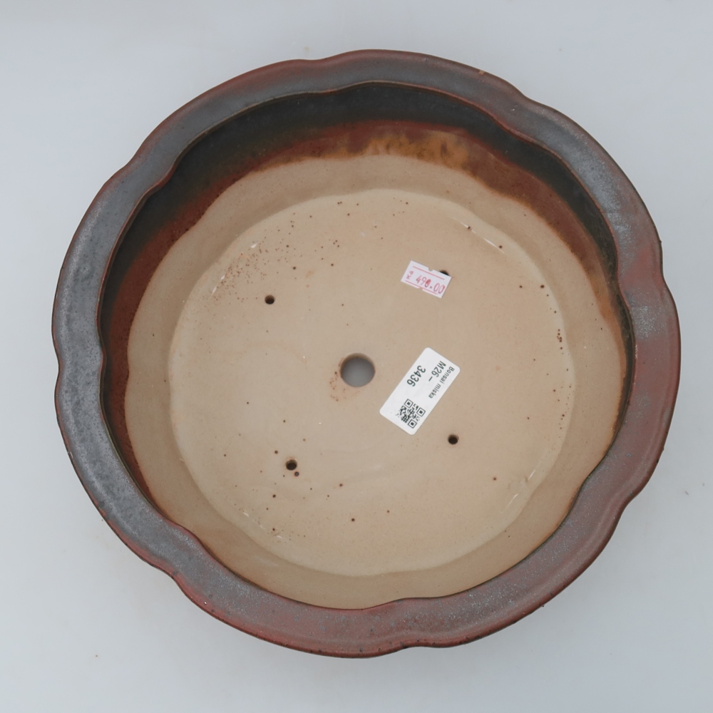 Keramická bonsai miska 26,5 x 26,5 x 8,5 cm, barva růžová