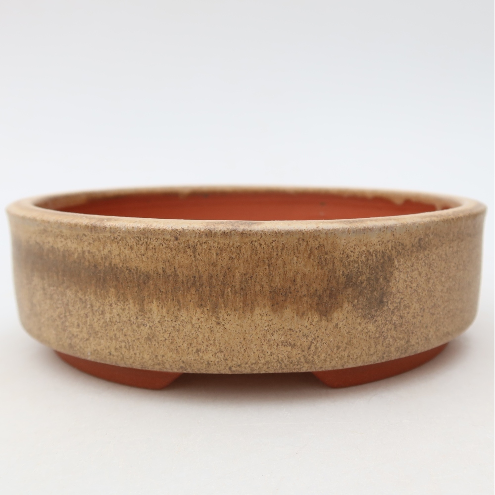 Keramická bonsai miska 15 x 15 x 4,5 cm, barva hnědá