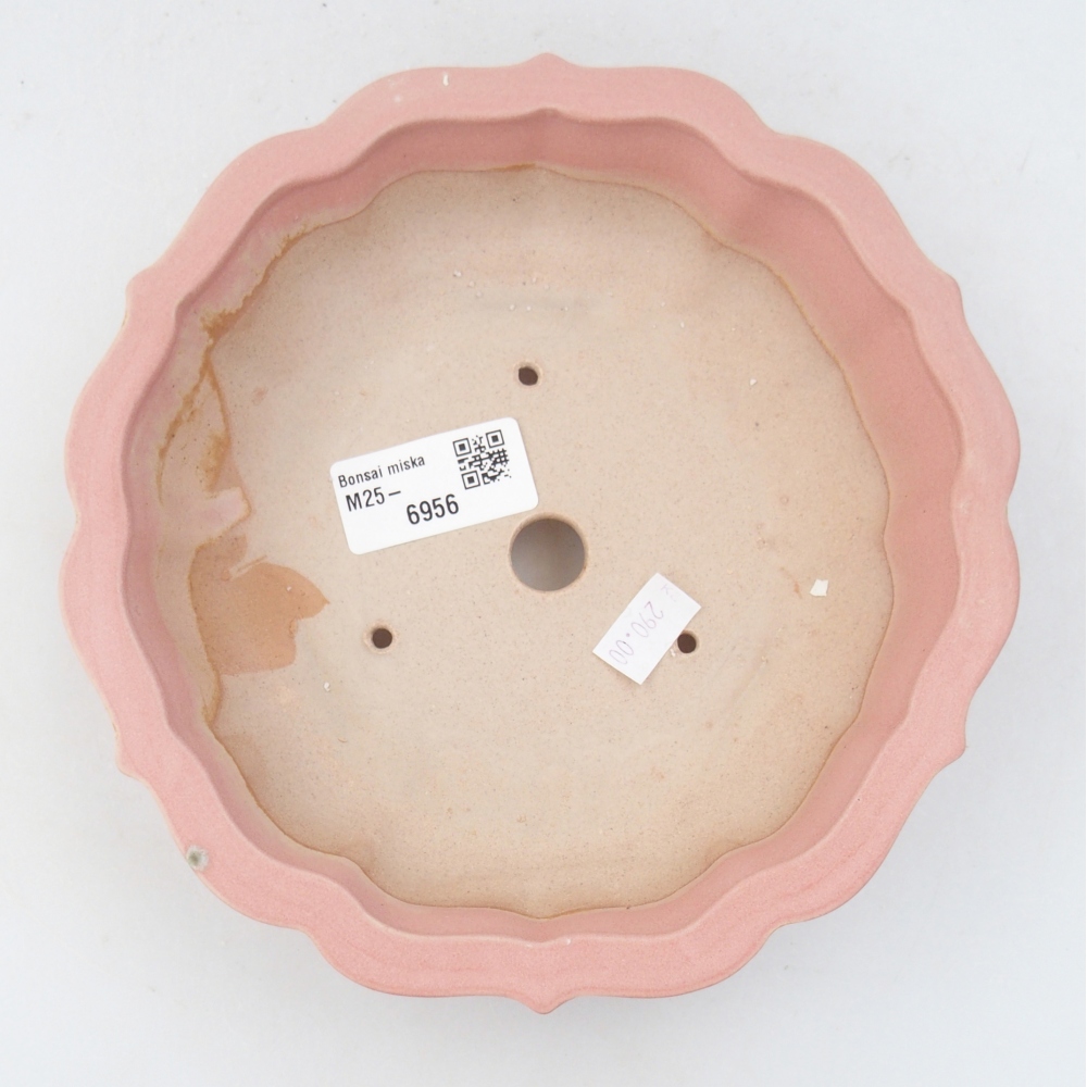 Keramická bonsai miska 19 x 19 x 5 cm, barva růžová