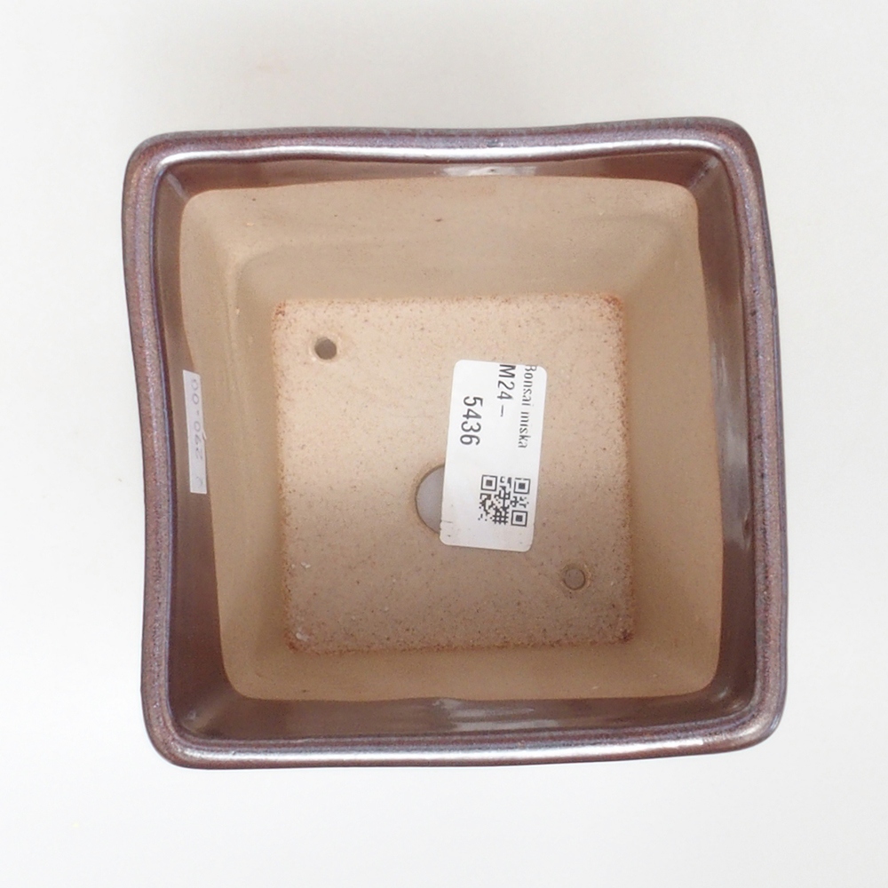 Keramická bonsai miska 10,5 x 10,5 x 11,5 cm, barva hnědá