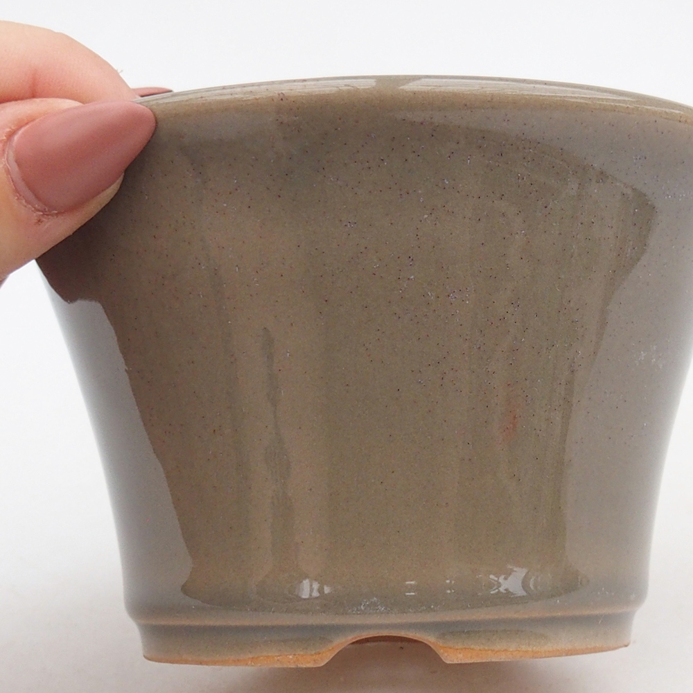 Keramická bonsai miska 11 x 11  x 7 cm, barva šedá