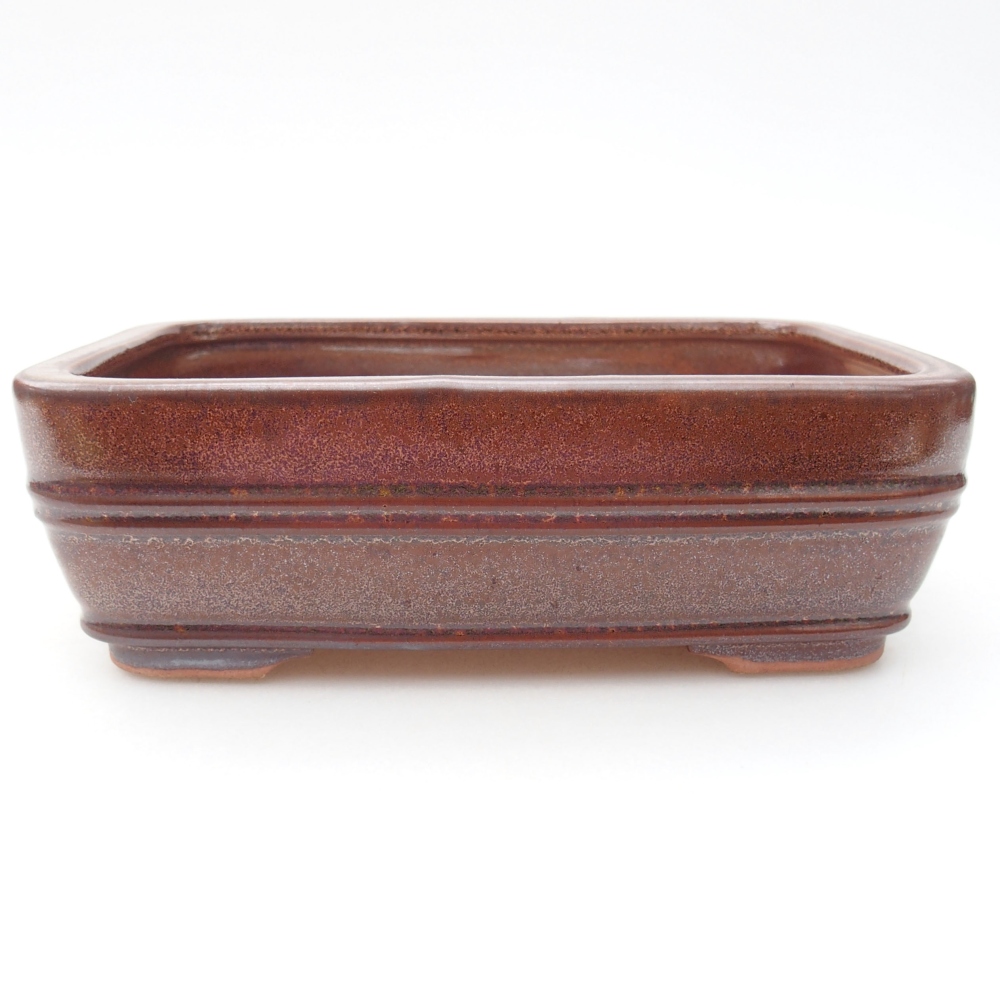 Keramická bonsai miska 16,5 x 12 x 5 cm, barva hnědá