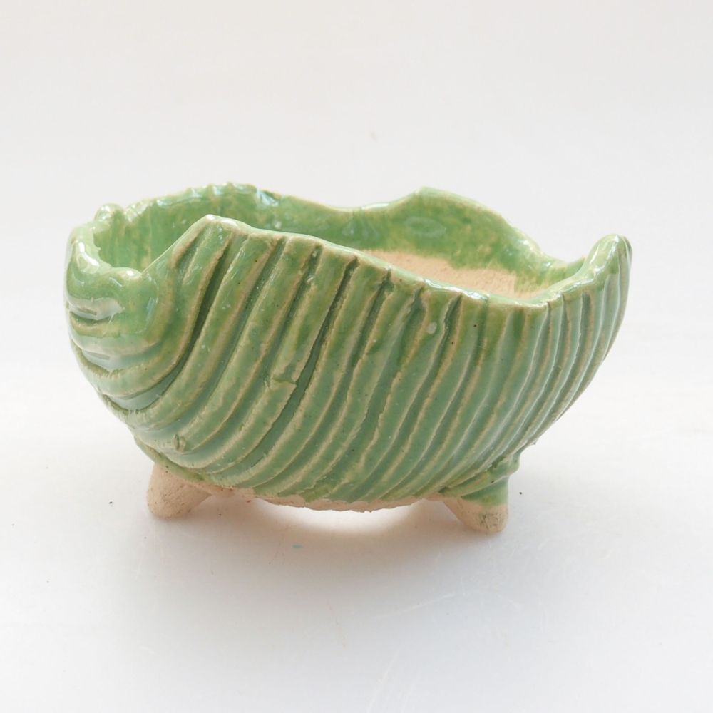 Keramická Skořápka  7,5 x 7 x 4,5 cm , barva zelená