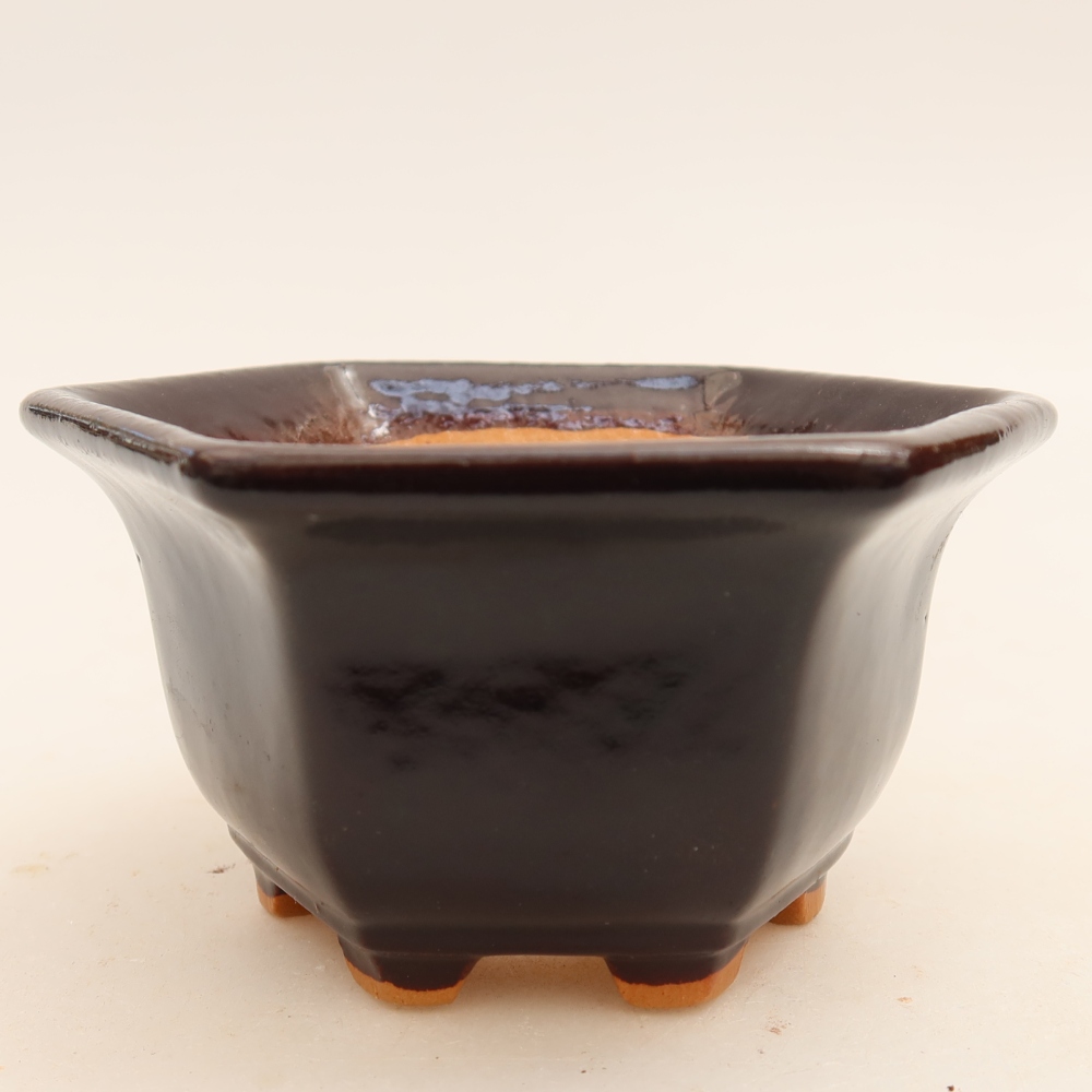 Keramická bonsai miska 10,5 x 9,5 x 5,5 cm, barva černá