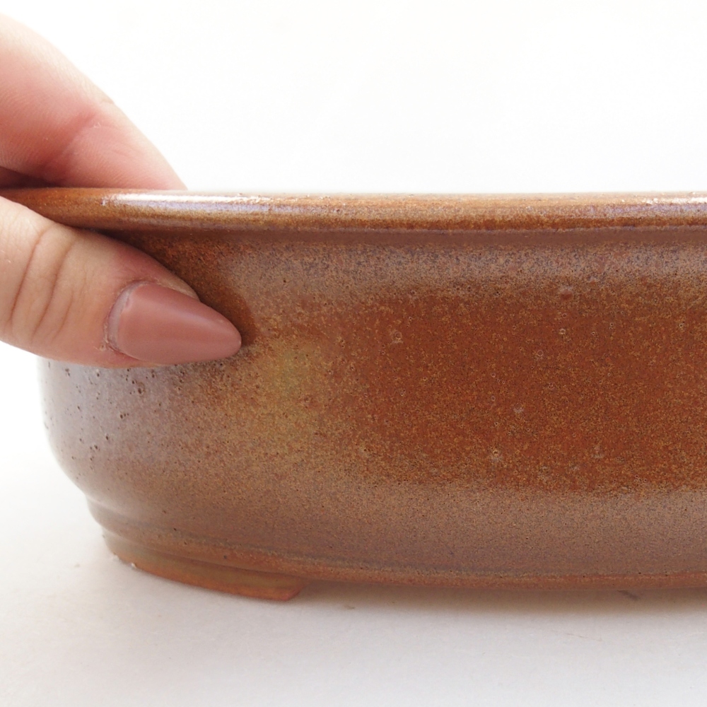 Keramická bonsai miska 23 x 19,5 x 8 cm, barva hnědá