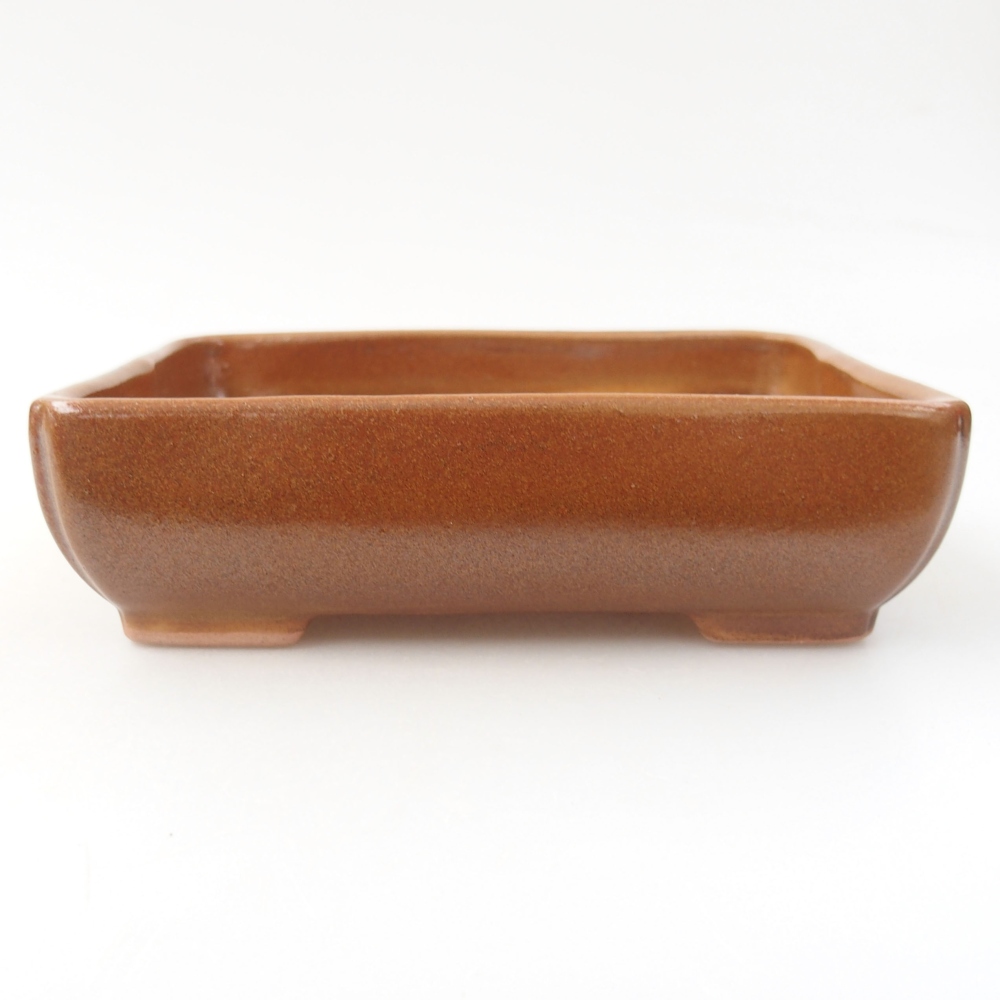 Keramická bonsai miska 14 x 11 x 4 cm, barva hnědá