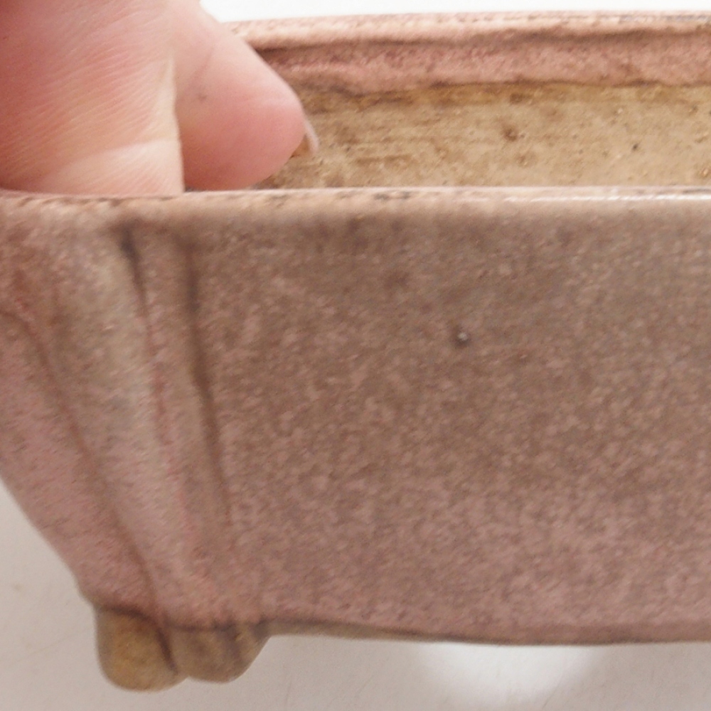 Keramická bonsai miska 10 x 8,5 x 4,5 cm, barva růžová