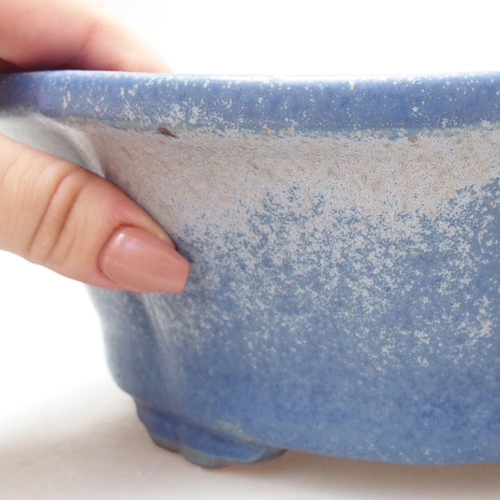 Keramická bonsai miska 26,5 x 26,5 x 8 cm, barva modrá