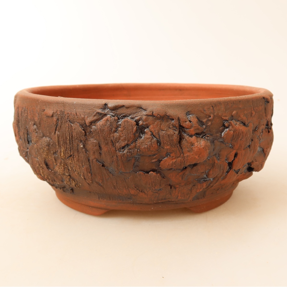 Keramická bonsai miska 16 x 16 x 6,5 cm, barva hnědá