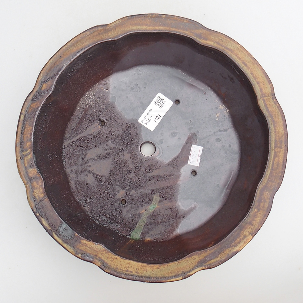 Keramická bonsai miska 26 x 26 x 8 cm, barva hnědá