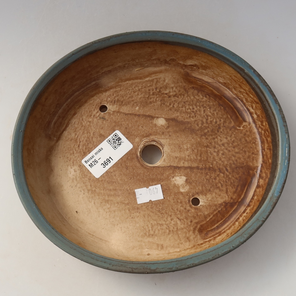 Keramická bonsai miska 21 x 19 x 4,5 cm, barva modrá