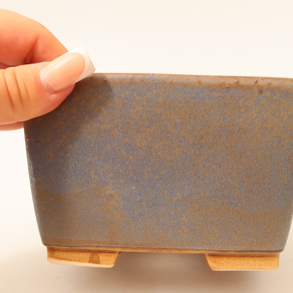 Keramická bonsai miska 13 x 13 x 8 cm, barva modrá