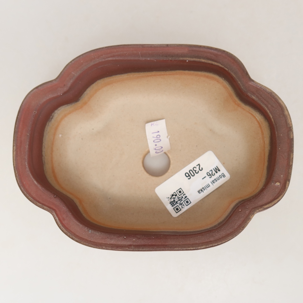 Keramická bonsai miska 13,5 x 10,5 x 5 cm, barva fialová