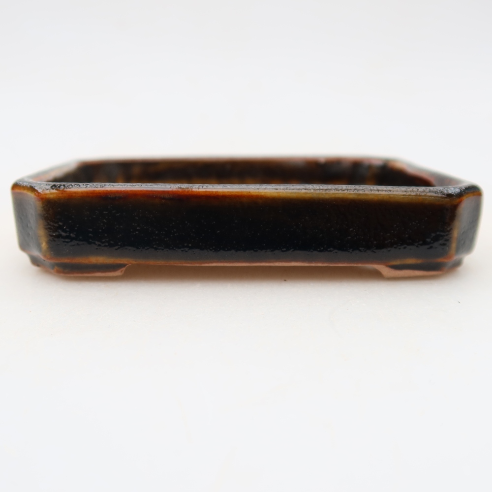 Keramická bonsai miska 10 x 8 x 2 cm, barva hnědá
