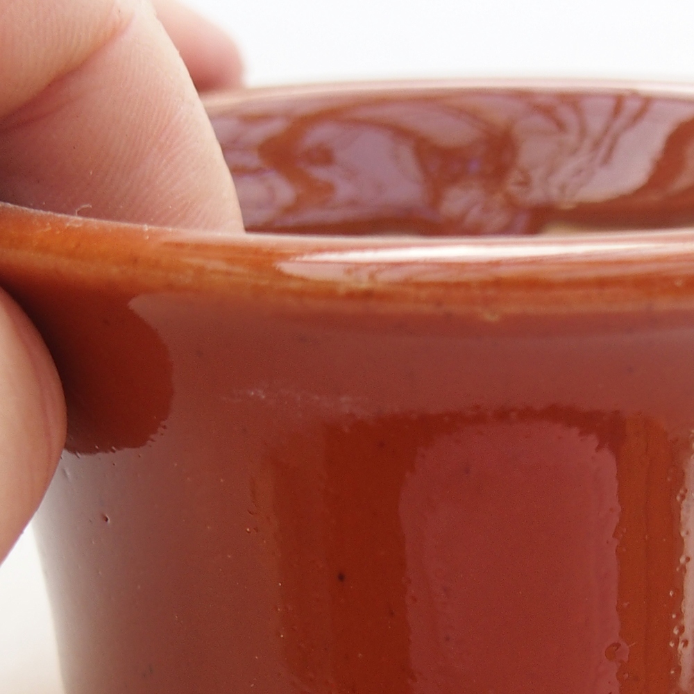 Keramická bonsai miska 9 x 9 x 5 cm, barva hnědá