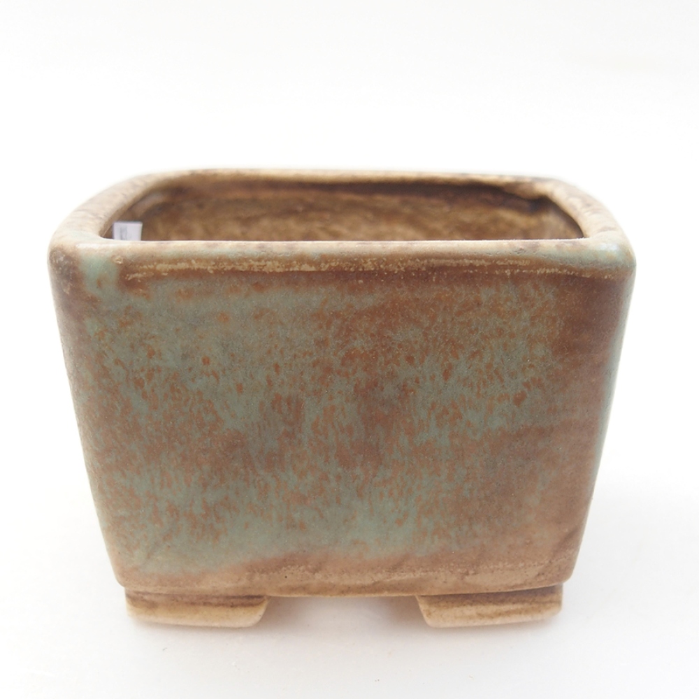 Keramická bonsai miska 6 x 6 x 4,5 cm, barva zelená