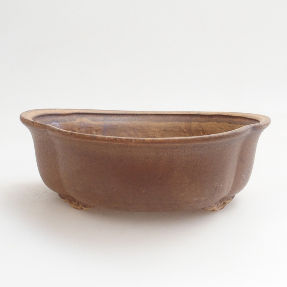 Keramická bonsai miska 18 x 17 x 6 cm, barva hnědá