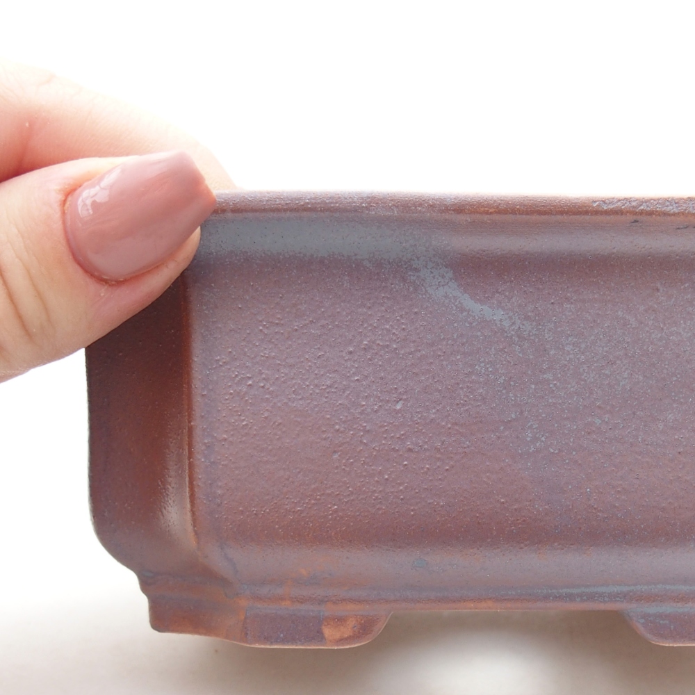 Keramická bonsai miska 12 x 9 x 5 cm, barva kovová