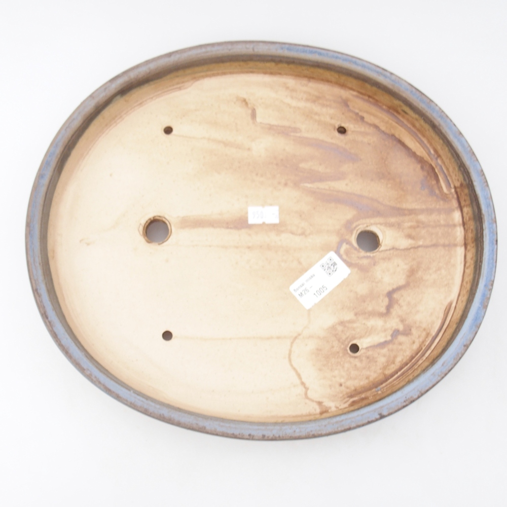 Keramická bonsai miska 30,5 x 27 x 4 cm, barva modrá