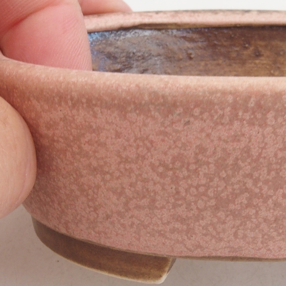 Keramická bonsai miska 9,5 x 8 x 3 cm, barva růžová