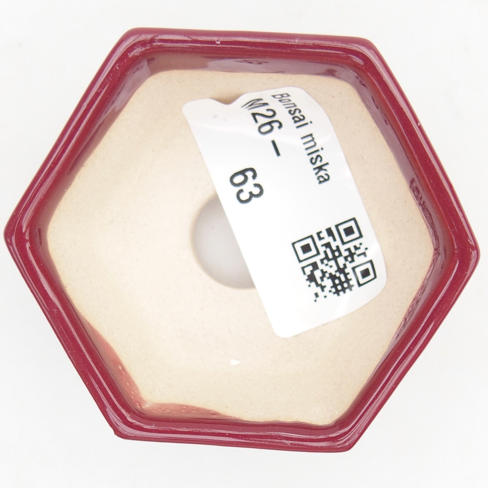 Mini bonsai miska 6 x 5,5 x 2,5 cm, barva vínová