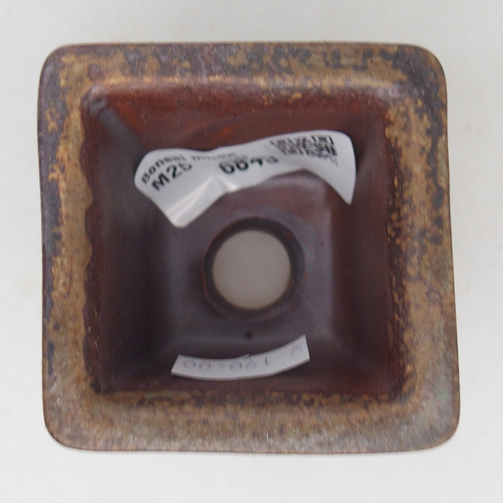 Keramická bonsai miska 5,5 x 5,5  x 5,5 cm, barva hnědá