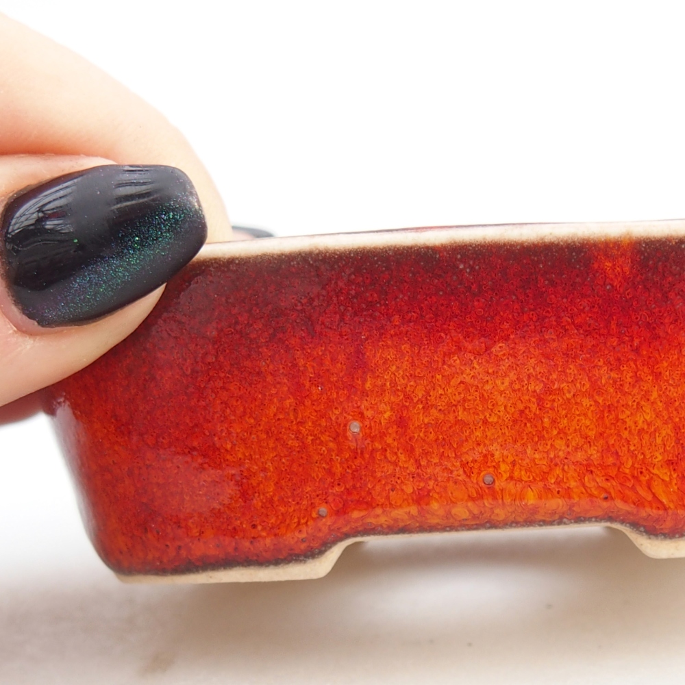 Mini bonsai miska 6 x 6 x 2,5 cm, barva červená