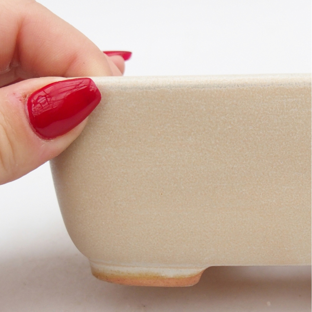 Keramická bonsai miska 12,5 x 10 x 5 cm, barva béžová