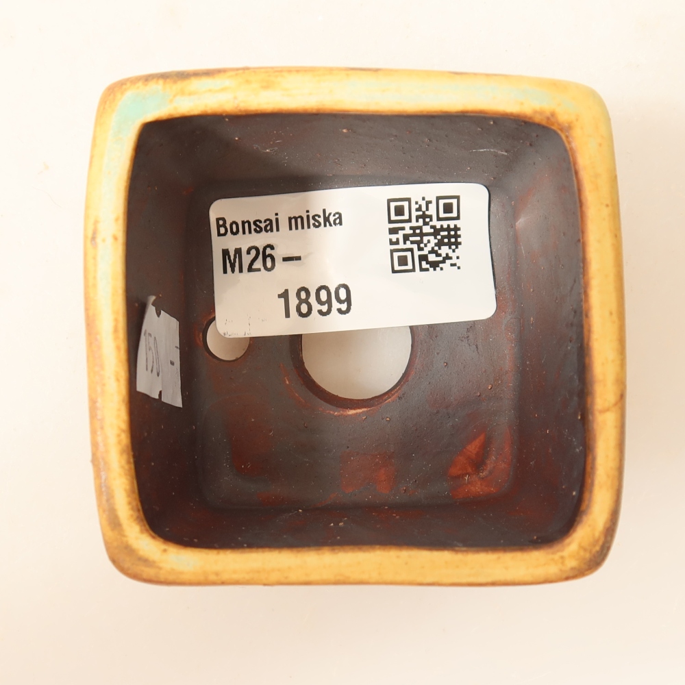 Keramická bonsai miska 6 x 6 x 4,5 cm, barva zelená