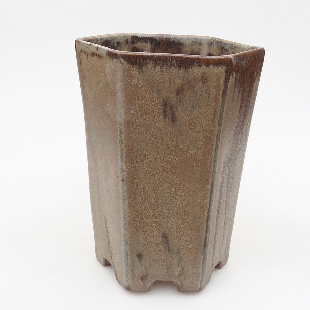 Keramická bonsai miska 13 x 11,5 x 17 cm, barva šedá