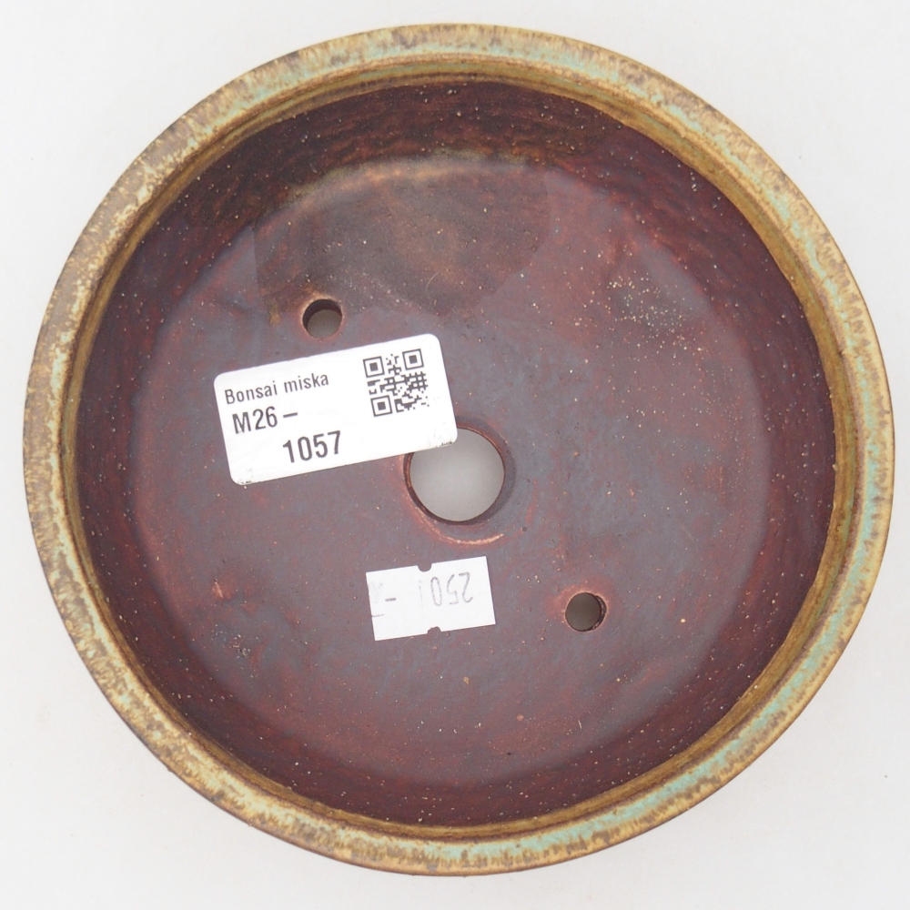 Keramická bonsai miska 13,5 x 13,5 x 4 cm, barva zelená